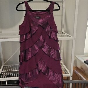 dressbarn Deep Purple Layered Wedding Dress